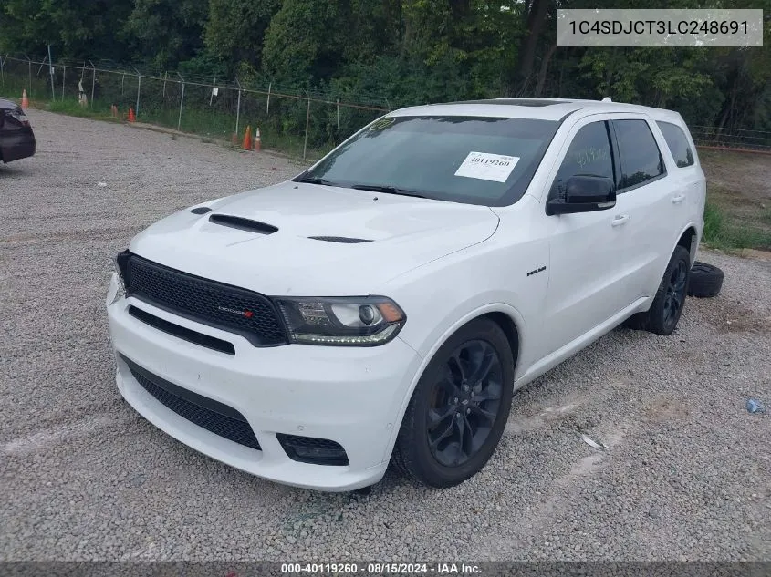 2020 Dodge Durango R/T Awd VIN: 1C4SDJCT3LC248691 Lot: 40119260