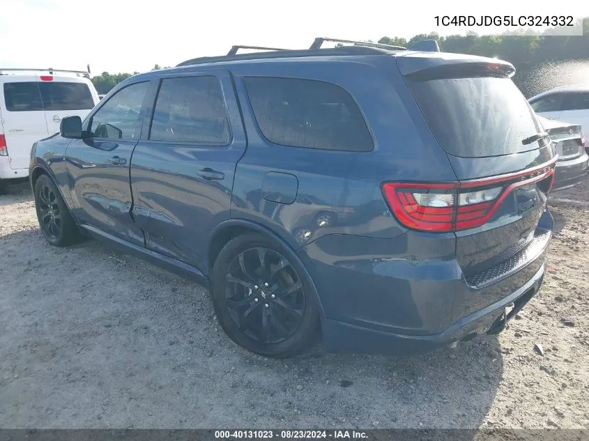 2020 Dodge Durango Gt Plus Awd VIN: 1C4RDJDG5LC324332 Lot: 40131023