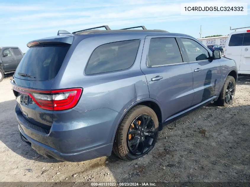 2020 Dodge Durango Gt Plus Awd VIN: 1C4RDJDG5LC324332 Lot: 40131023