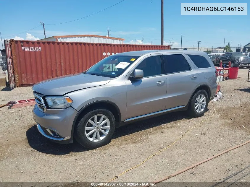 2020 Dodge Durango Sxt Rwd VIN: 1C4RDHAG6LC146153 Lot: 40142937