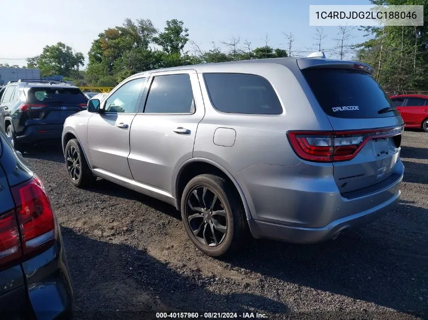 2020 Dodge Durango Gt VIN: 1C4RDJDG2LC188046 Lot: 40157960