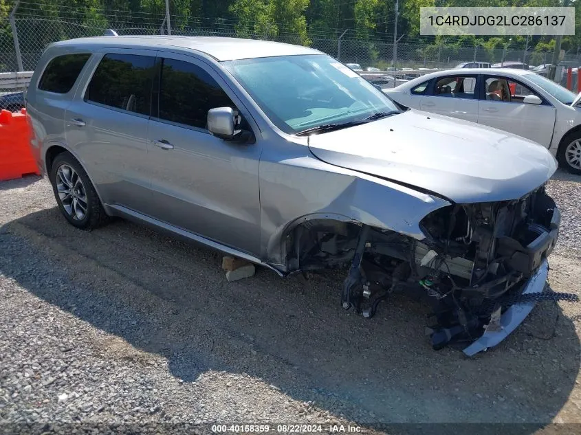 1C4RDJDG2LC286137 2020 Dodge Durango Gt Plus Awd