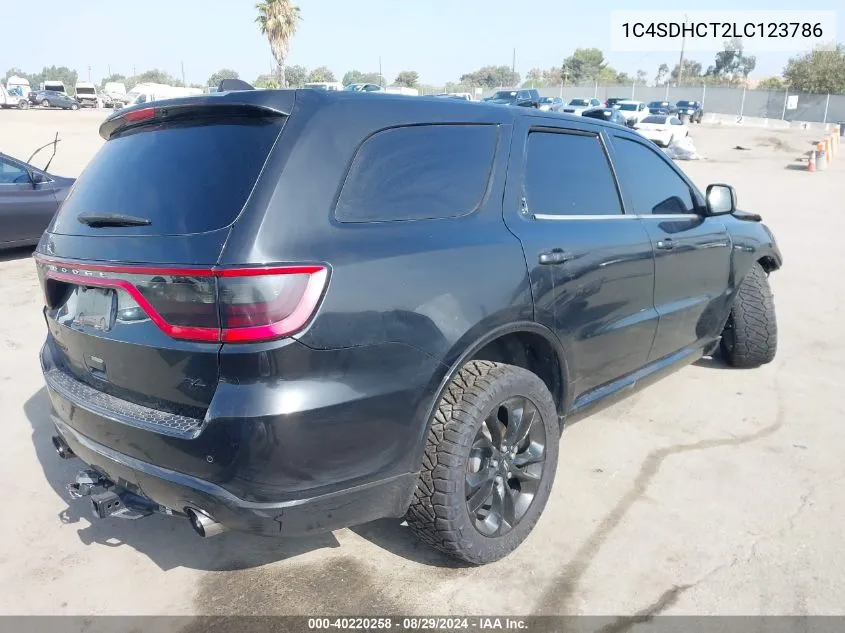 2020 Dodge Durango R/T Rwd VIN: 1C4SDHCT2LC123786 Lot: 40220258