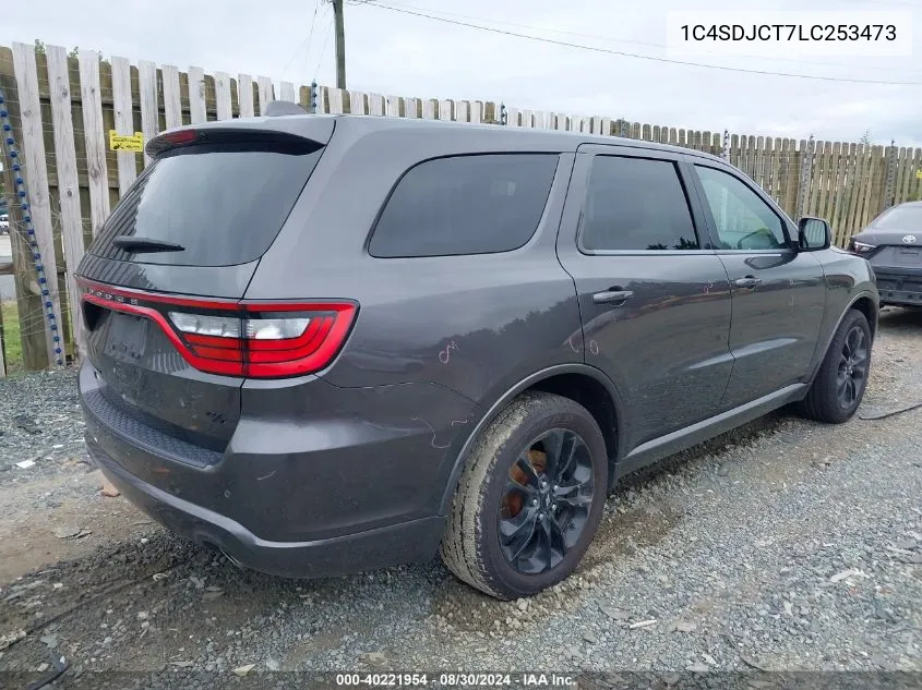 2020 Dodge Durango R/T Awd VIN: 1C4SDJCT7LC253473 Lot: 40221954