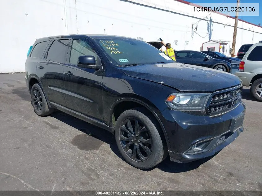 1C4RDJAG7LC220106 2020 Dodge Durango Sxt Awd/Sxt Plus Awd