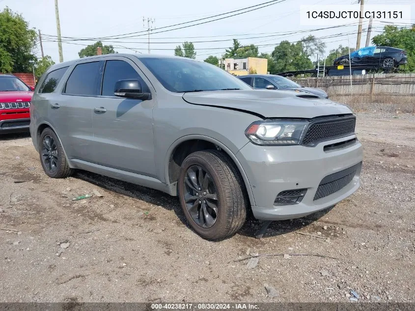 2020 Dodge Durango R/T Awd VIN: 1C4SDJCT0LC131151 Lot: 40238217