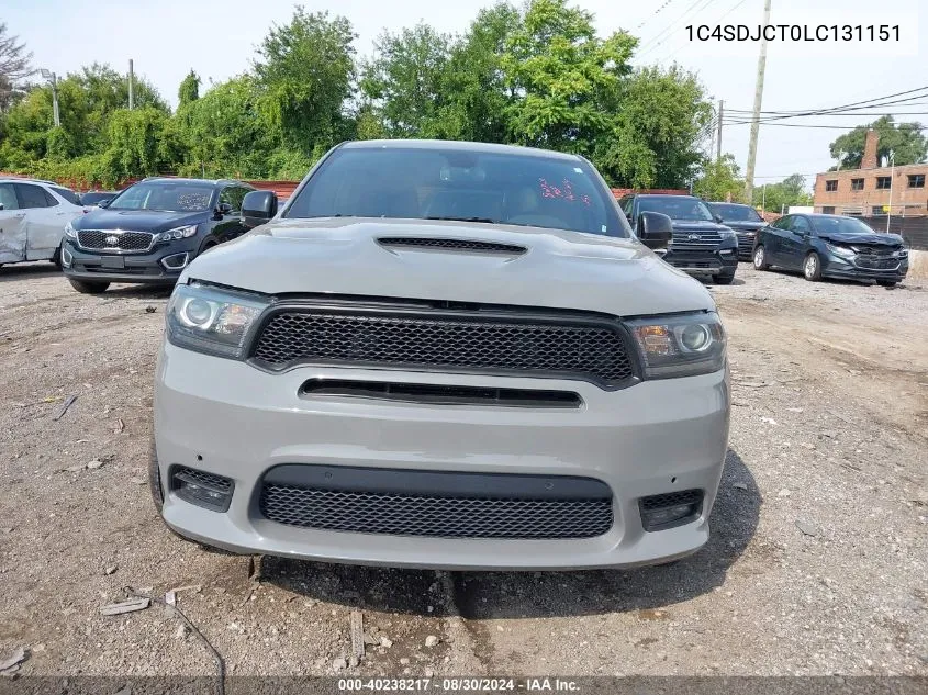 2020 Dodge Durango R/T Awd VIN: 1C4SDJCT0LC131151 Lot: 40238217