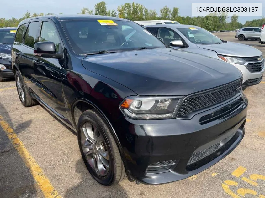 2020 Dodge Durango Gt Plus Awd VIN: 1C4RDJDG8LC308187 Lot: 40247740