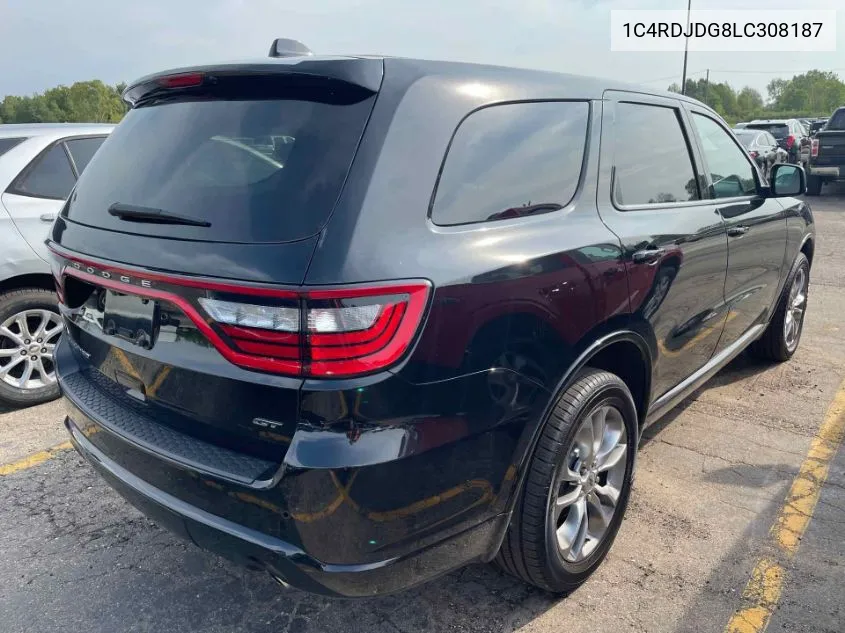 2020 Dodge Durango Gt Plus Awd VIN: 1C4RDJDG8LC308187 Lot: 40247740