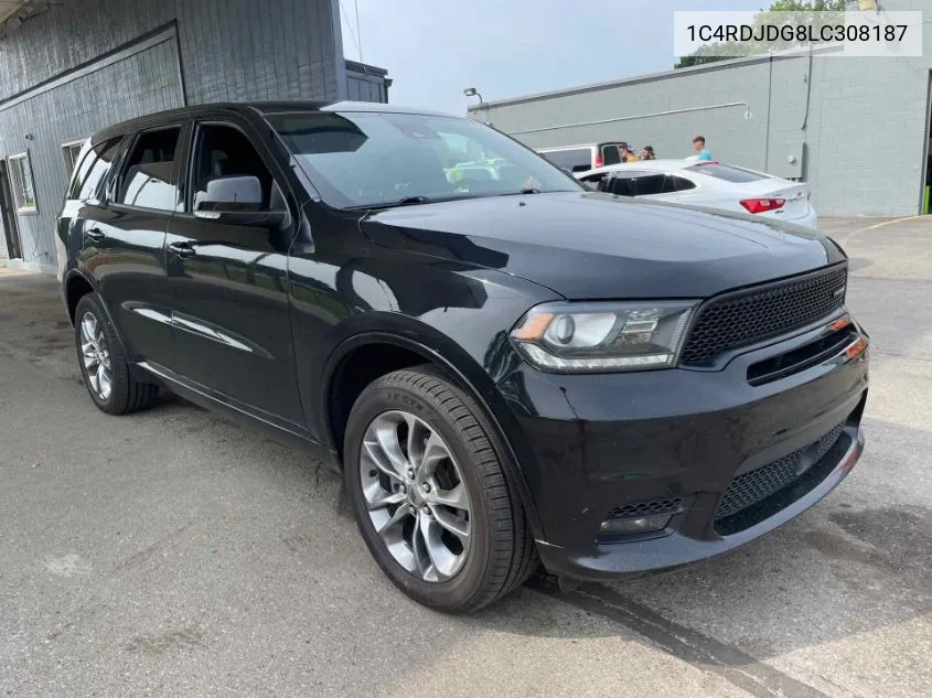 2020 Dodge Durango Gt Plus Awd VIN: 1C4RDJDG8LC308187 Lot: 40247740