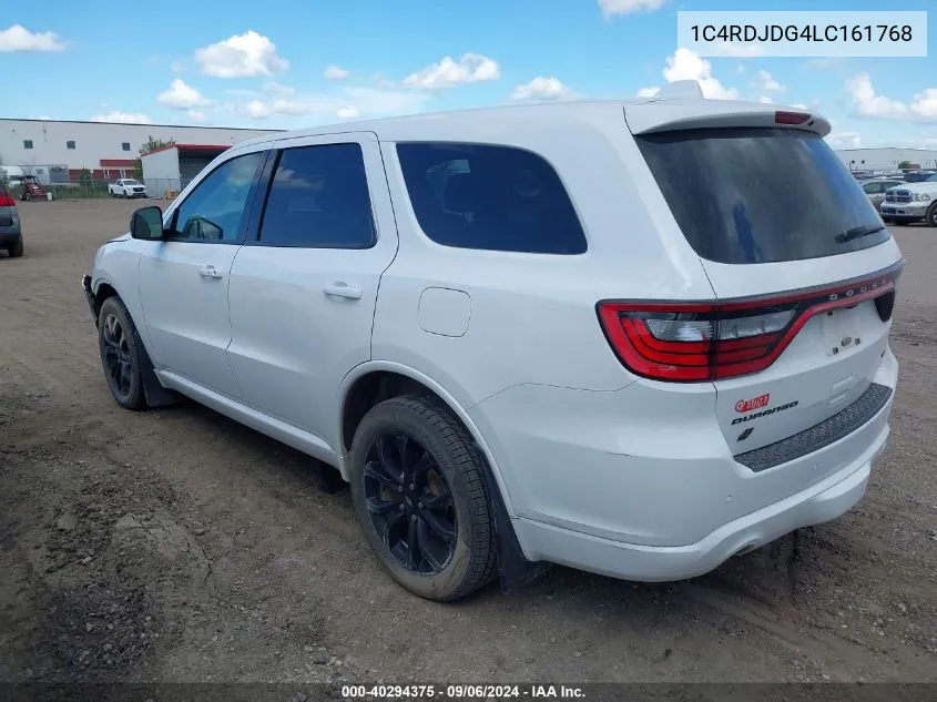 2020 Dodge Durango Gt Plus Awd VIN: 1C4RDJDG4LC161768 Lot: 40294375