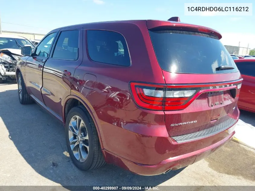 1C4RDHDG6LC116212 2020 Dodge Durango Gt Plus Rwd