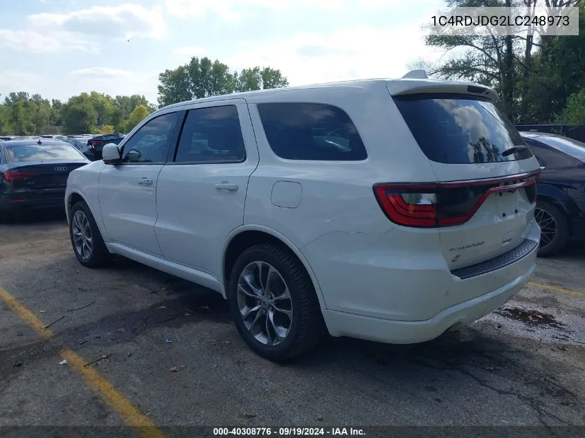 2020 Dodge Durango Gt Awd VIN: 1C4RDJDG2LC248973 Lot: 40308776