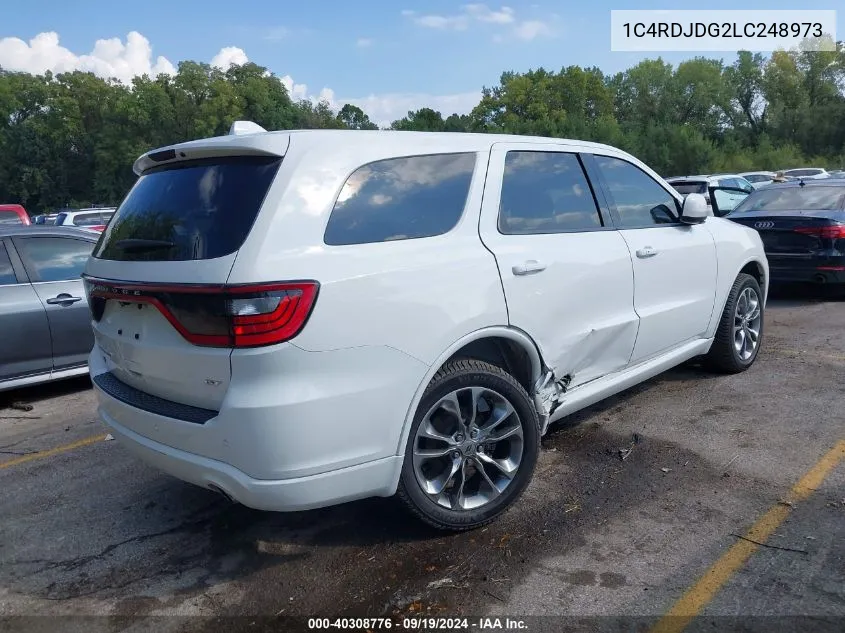 2020 Dodge Durango Gt Awd VIN: 1C4RDJDG2LC248973 Lot: 40308776