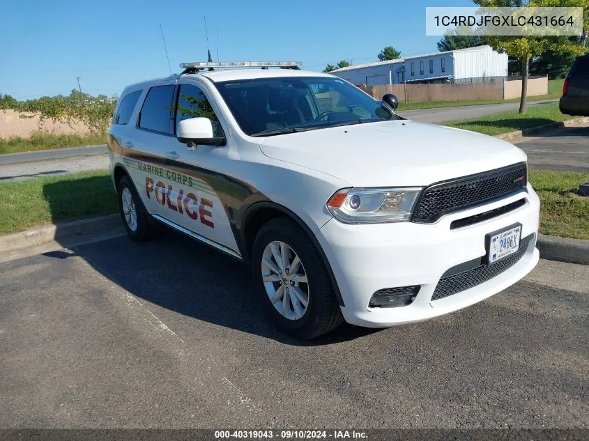 2020 Dodge Durango Pursuit Awd VIN: 1C4RDJFGXLC431664 Lot: 40319043