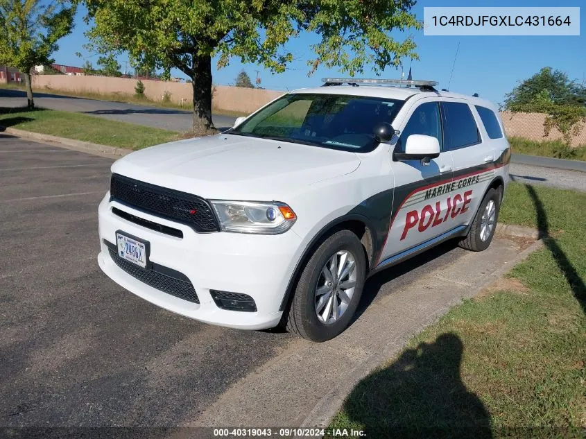 2020 Dodge Durango Pursuit Awd VIN: 1C4RDJFGXLC431664 Lot: 40319043