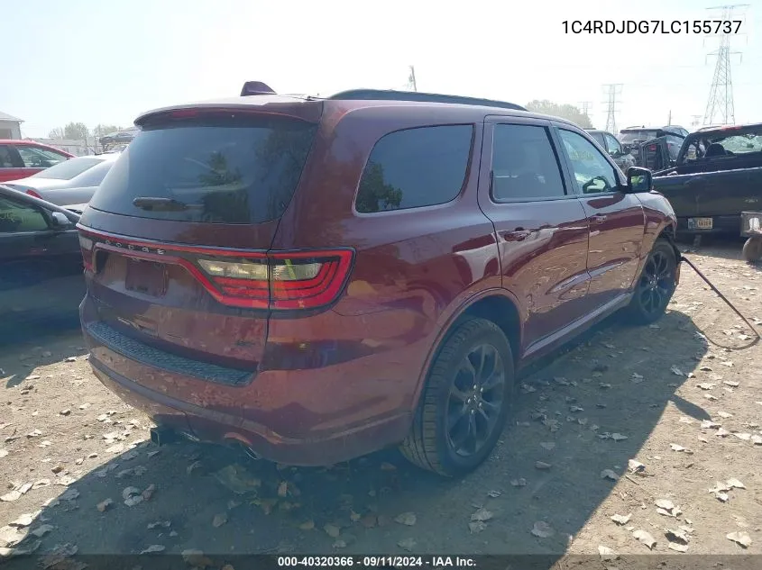 1C4RDJDG7LC155737 2020 Dodge Durango Gt