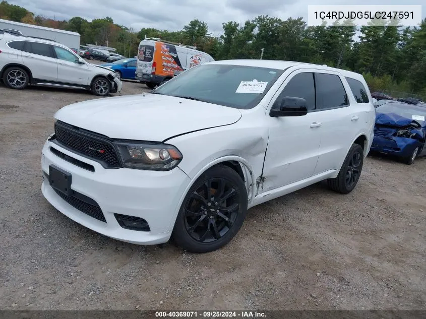 2020 Dodge Durango Gt Awd VIN: 1C4RDJDG5LC247591 Lot: 40369071