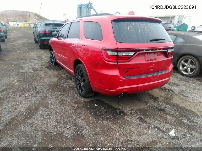 2020 Dodge Durango Gt VIN: 1C4RDJDG8LC223091 Lot: 40386783