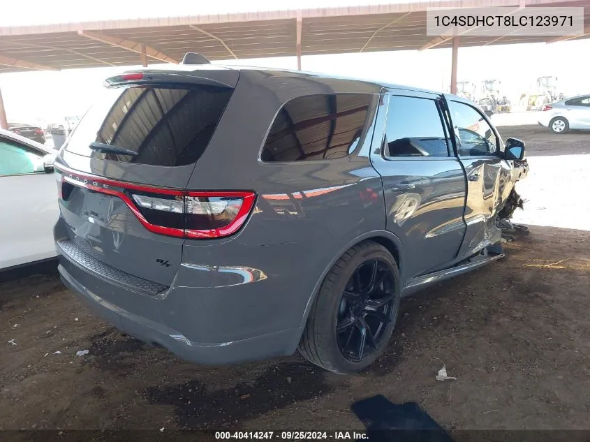 2020 Dodge Durango R/T Rwd VIN: 1C4SDHCT8LC123971 Lot: 40414247