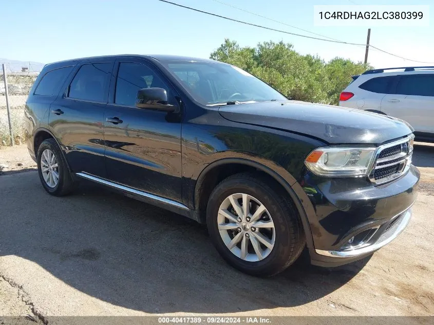 1C4RDHAG2LC380399 2020 Dodge Durango Sxt