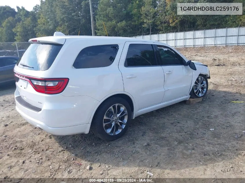 2020 Dodge Durango Gt Plus Rwd VIN: 1C4RDHDG8LC259176 Lot: 40420159