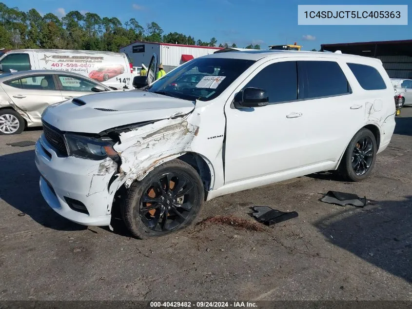 2020 Dodge Durango R/T Awd VIN: 1C4SDJCT5LC405363 Lot: 40429482