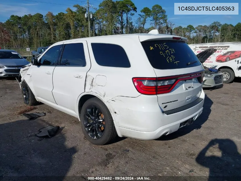 2020 Dodge Durango R/T Awd VIN: 1C4SDJCT5LC405363 Lot: 40429482