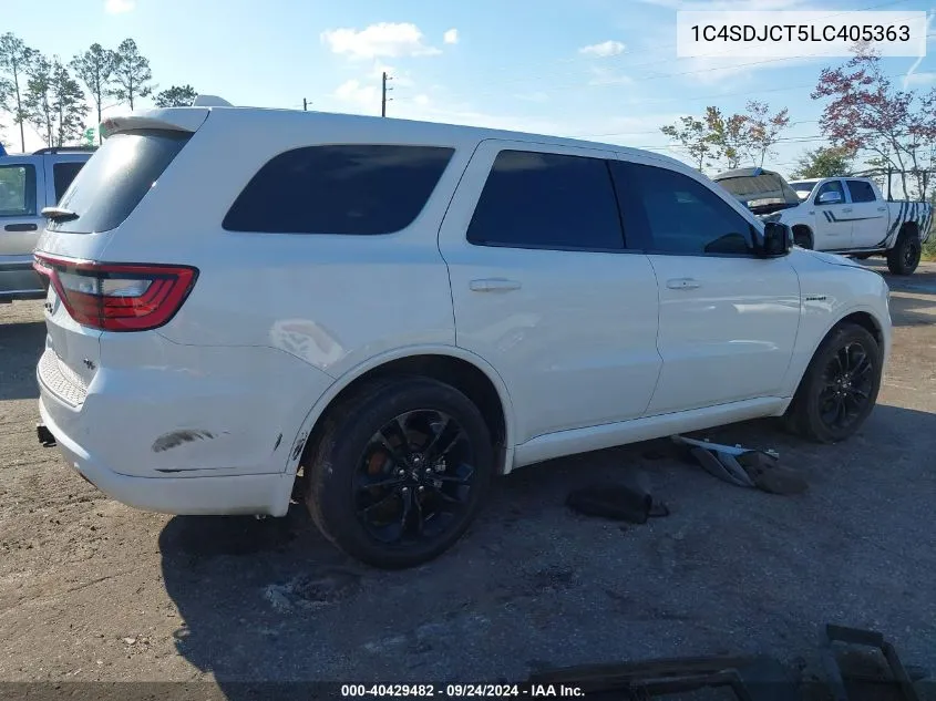 2020 Dodge Durango R/T Awd VIN: 1C4SDJCT5LC405363 Lot: 40429482