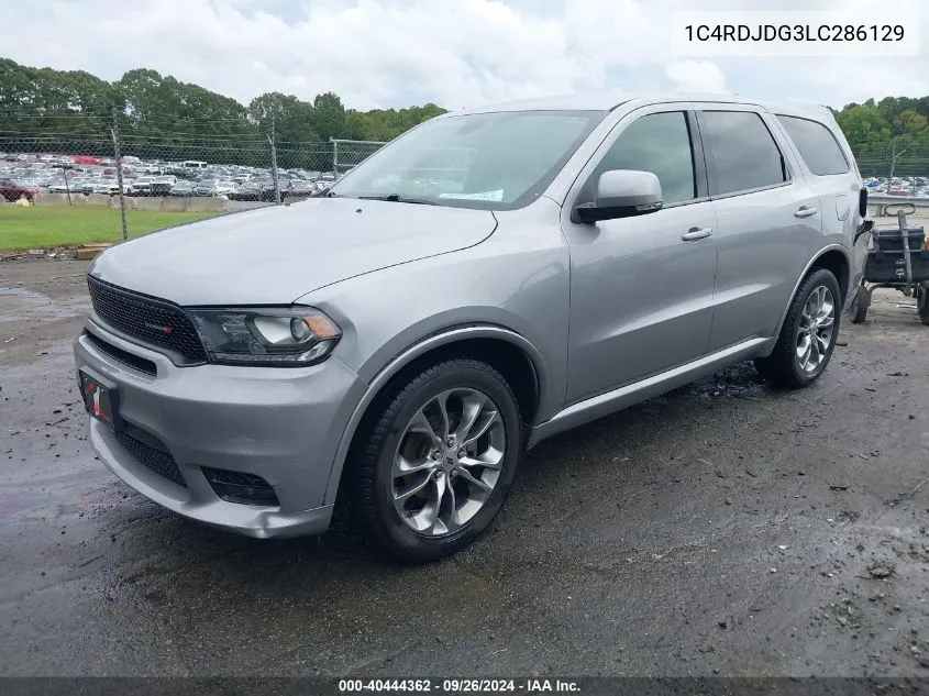 1C4RDJDG3LC286129 2020 Dodge Durango Gt Plus Awd