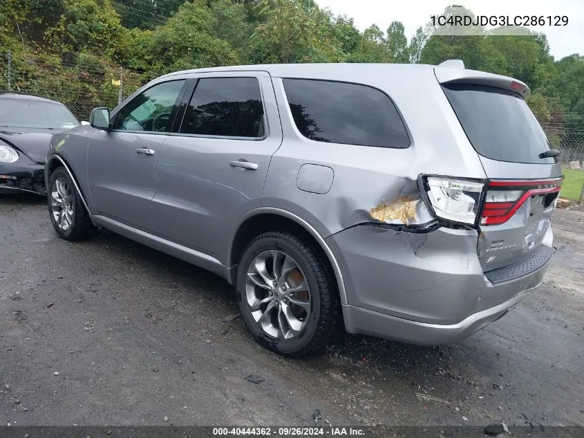 2020 Dodge Durango Gt Plus Awd VIN: 1C4RDJDG3LC286129 Lot: 40444362