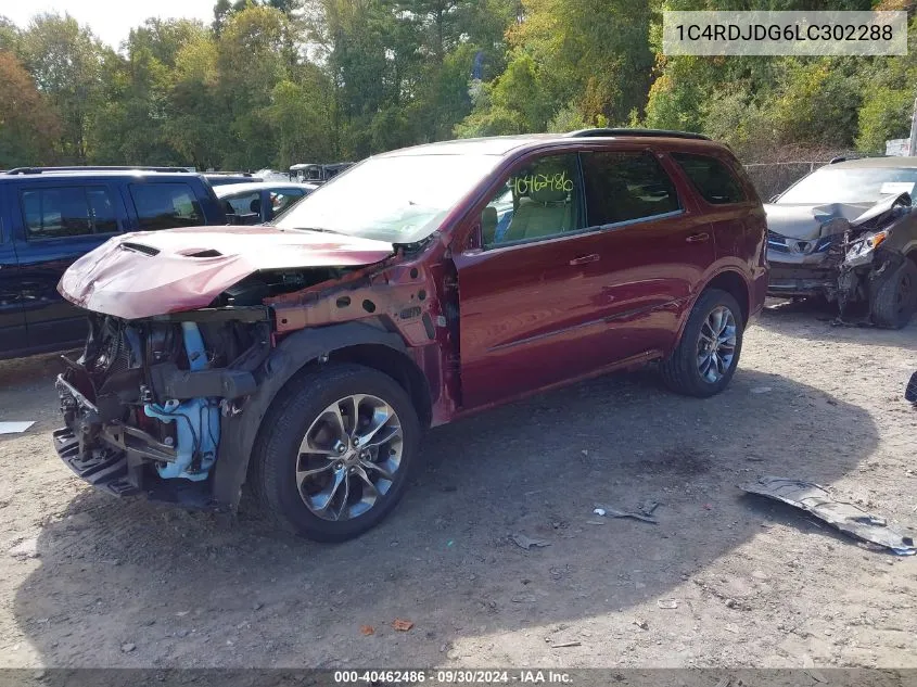 2020 Dodge Durango Gt VIN: 1C4RDJDG6LC302288 Lot: 40462486