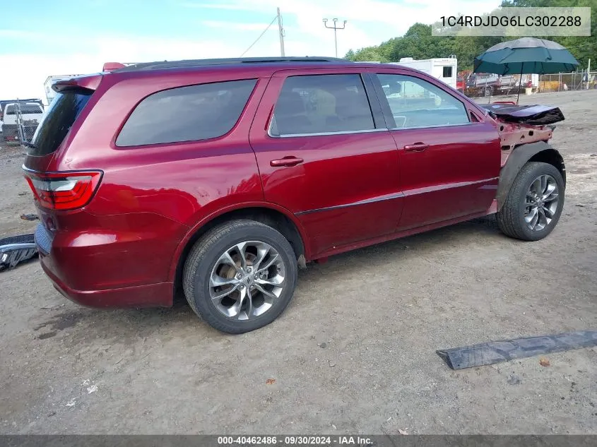 2020 Dodge Durango Gt VIN: 1C4RDJDG6LC302288 Lot: 40462486