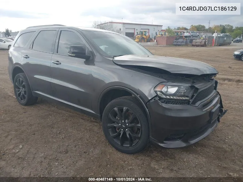 2020 Dodge Durango Gt Plus Awd VIN: 1C4RDJDG7LC186129 Lot: 40487149