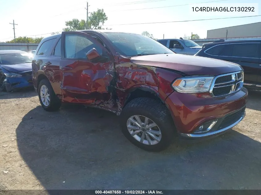 2020 Dodge Durango Sxt Rwd VIN: 1C4RDHAG6LC130292 Lot: 40487658