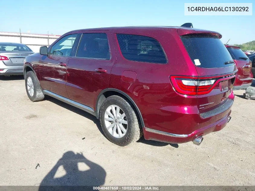 1C4RDHAG6LC130292 2020 Dodge Durango Sxt Rwd