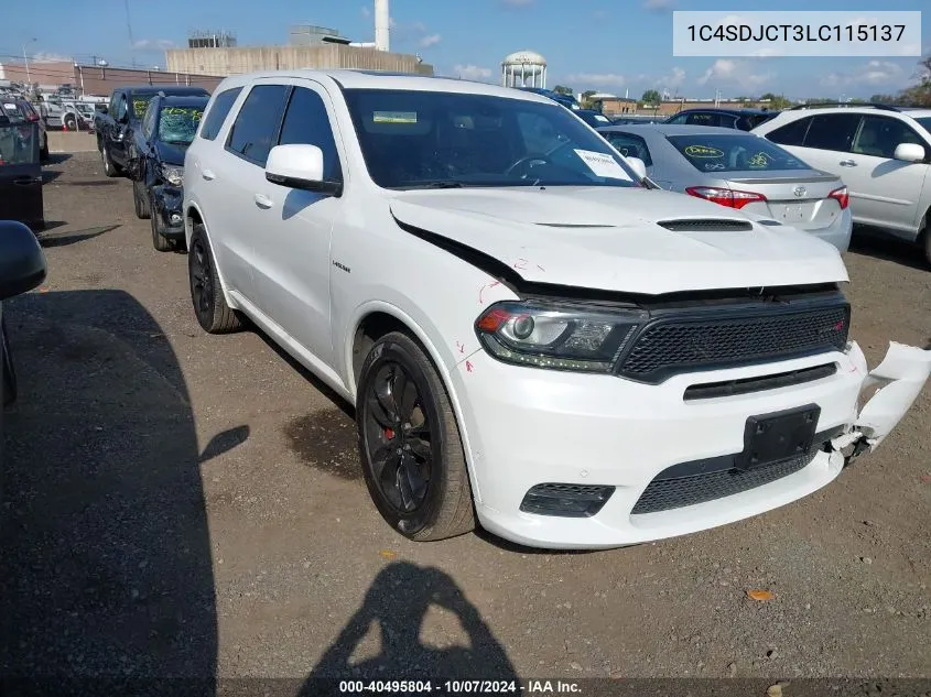 2020 Dodge Durango R/T VIN: 1C4SDJCT3LC115137 Lot: 40495804