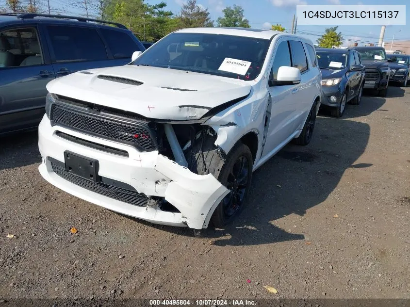 2020 Dodge Durango R/T VIN: 1C4SDJCT3LC115137 Lot: 40495804