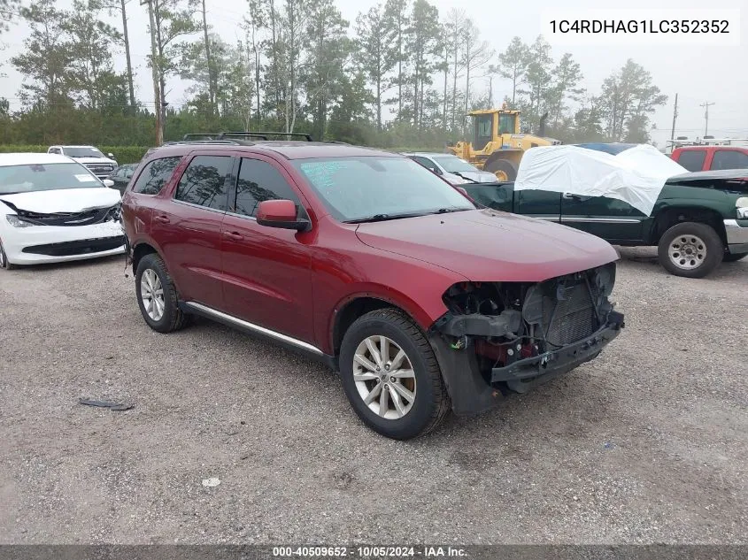 2020 Dodge Durango Sxt Plus Rwd VIN: 1C4RDHAG1LC352352 Lot: 40509652