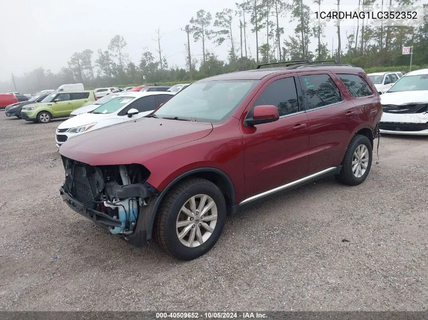 2020 Dodge Durango Sxt Plus Rwd VIN: 1C4RDHAG1LC352352 Lot: 40509652