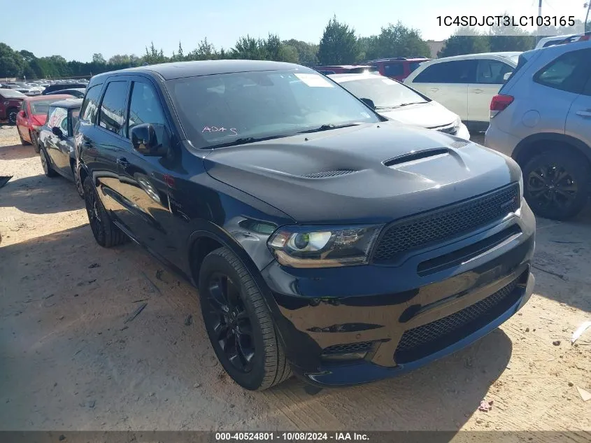 2020 Dodge Durango R/T Awd VIN: 1C4SDJCT3LC103165 Lot: 40524801