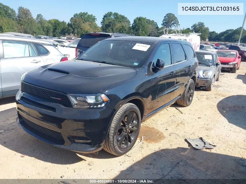 2020 Dodge Durango R/T Awd VIN: 1C4SDJCT3LC103165 Lot: 40524801