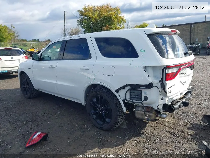 2020 Dodge Durango R/T VIN: 1C4SDJCT7LC212812 Lot: 40534458