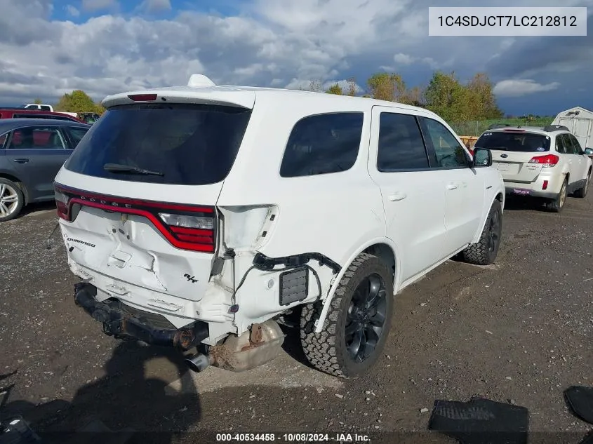 2020 Dodge Durango R/T VIN: 1C4SDJCT7LC212812 Lot: 40534458