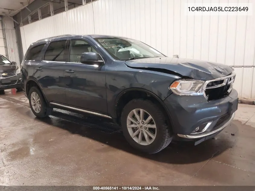 2020 Dodge Durango Sxt Plus Awd VIN: 1C4RDJAG5LC223649 Lot: 40565141