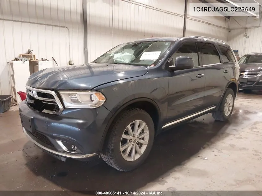 2020 Dodge Durango Sxt Plus Awd VIN: 1C4RDJAG5LC223649 Lot: 40565141