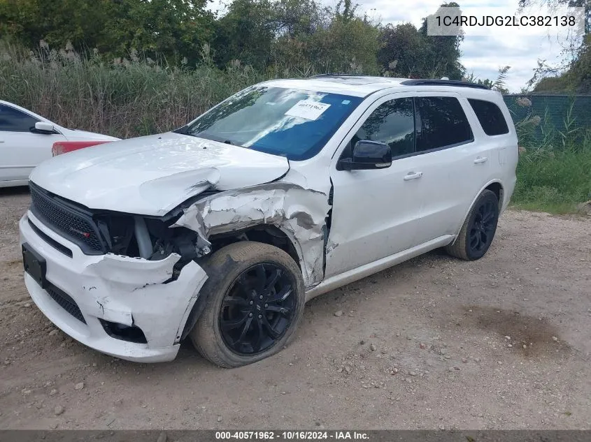 2020 Dodge Durango Gt Plus Awd VIN: 1C4RDJDG2LC382138 Lot: 40571962