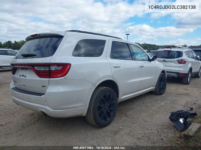 2020 Dodge Durango Gt Plus Awd VIN: 1C4RDJDG2LC382138 Lot: 40571962