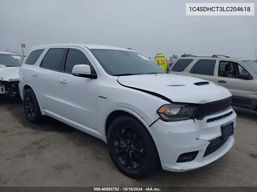 2020 Dodge Durango R/T Rwd VIN: 1C4SDHCT3LC204618 Lot: 40593752