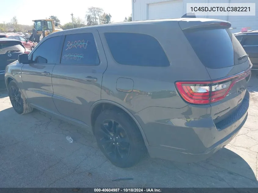 2020 Dodge Durango R/T Awd VIN: 1C4SDJCT0LC382221 Lot: 40604987